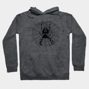 Garden spider (Araneus) silhouette Hoodie